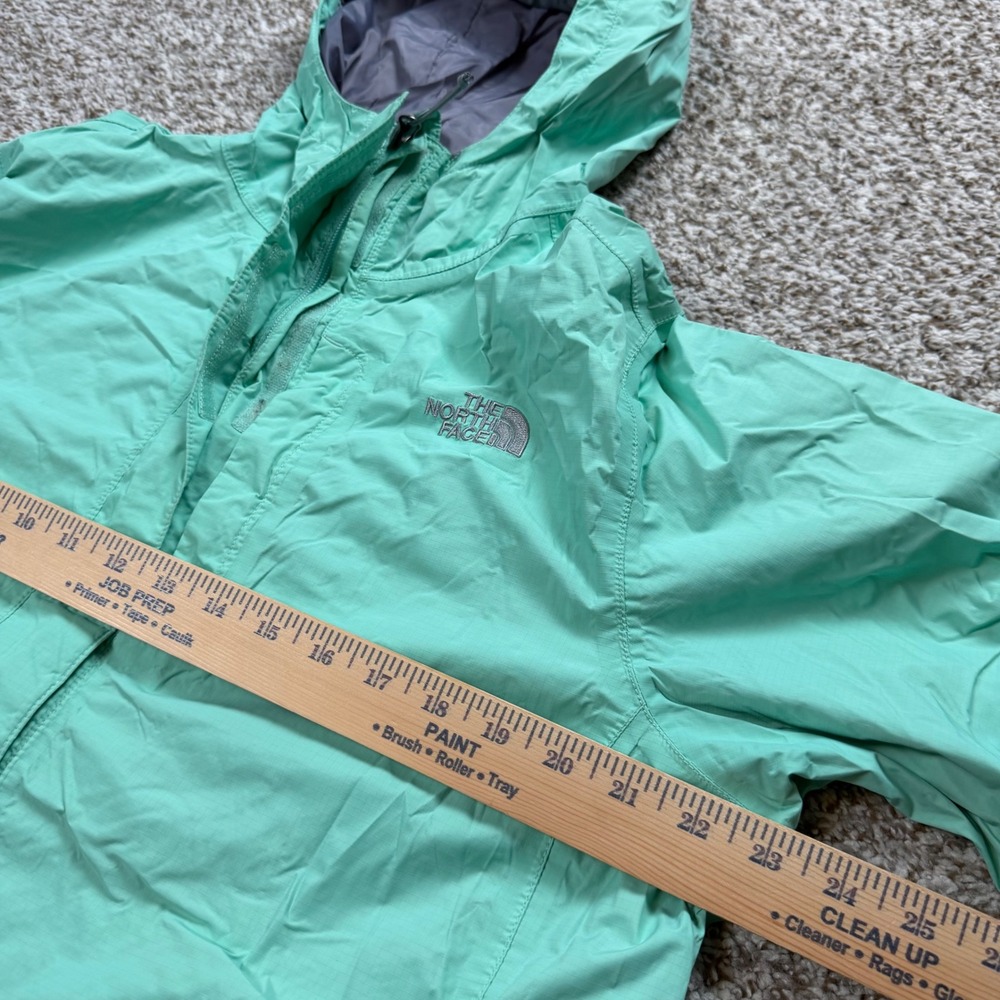 The North Face HyVent Rain Jacket Women Large Mint Green Waterproof Hooded Shell - Picture 3 of 6